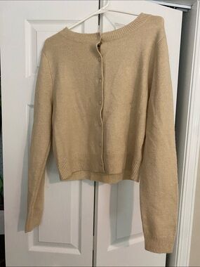 SO Beige Button-Up Women's Cardigan
